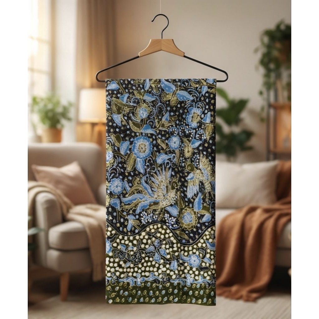 Ready Bold Black-hijau-denim Batik Asli Tulis Lasem Batik Tulis Batik Lasem