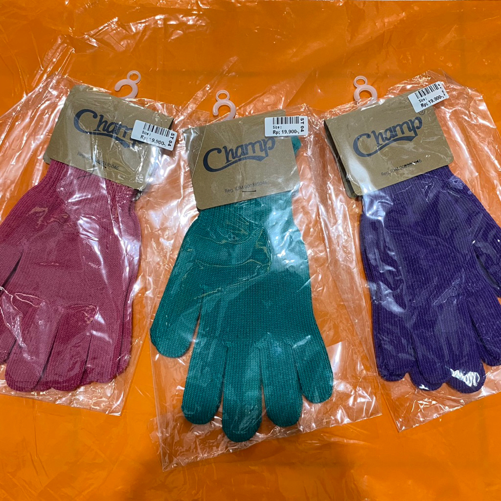 Grosir sarung tangan Champ warna campur perlusin