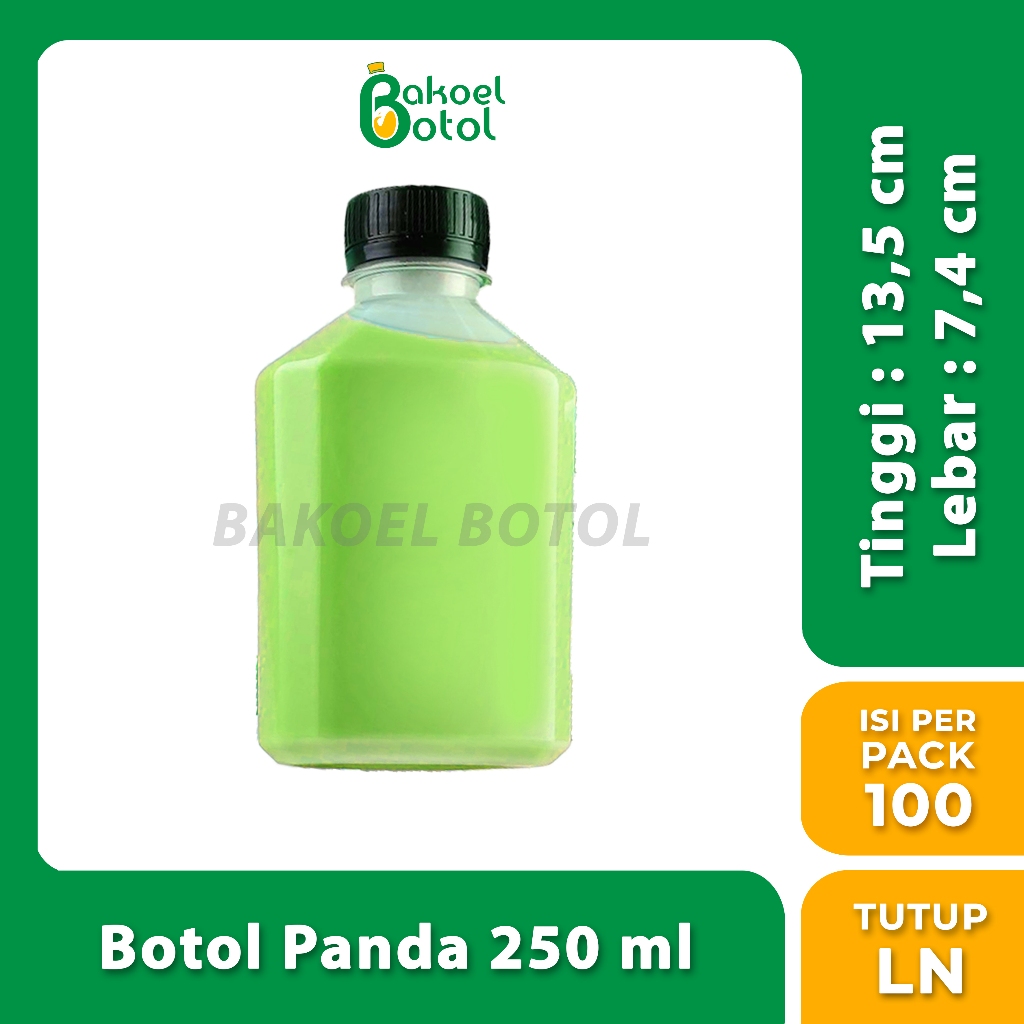 Botol Panda 250 ml / Botol Plastik 250 ml / Botol Gepeng 250 ml / Botol 250 ml