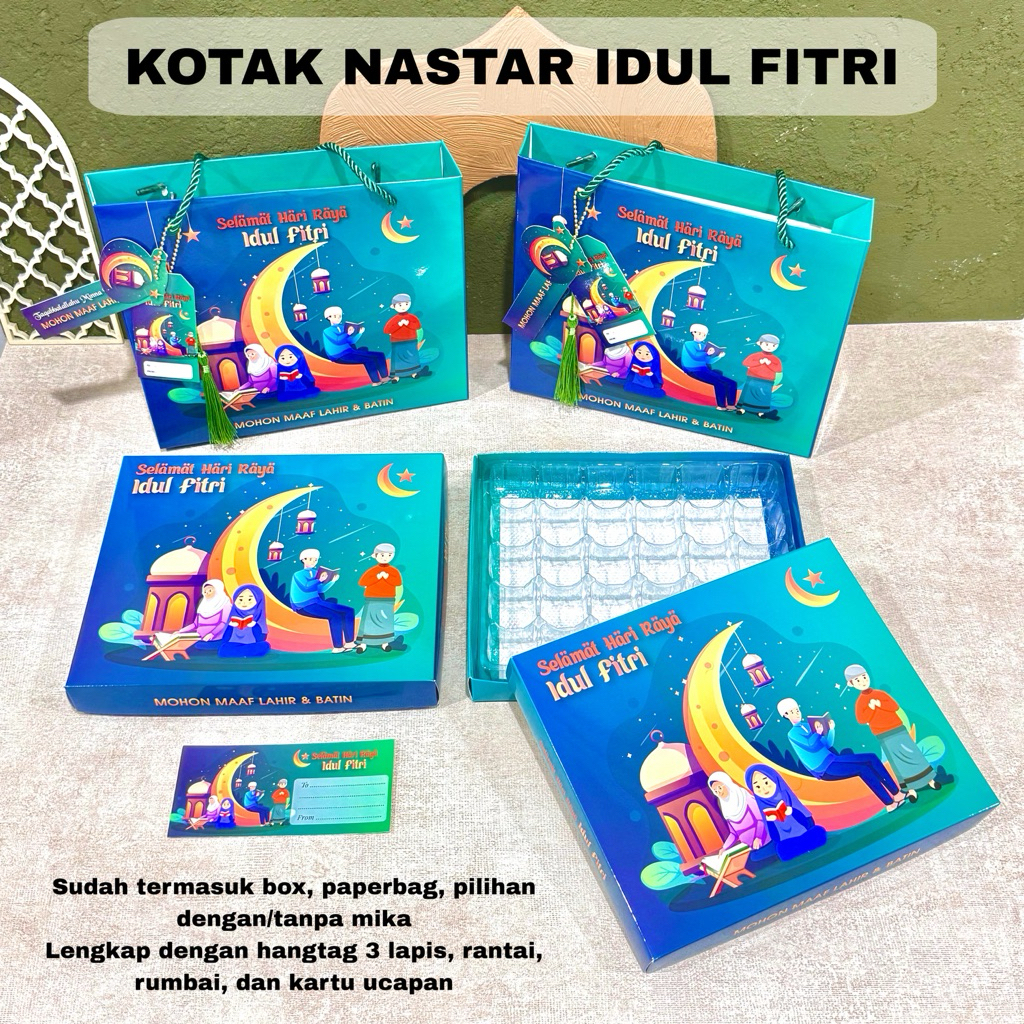Kotak Nastar Sekat 20/30 Idul Fitri | Kotak Brownies Bites Lebaran | Box Hampers Eid Mubarak Lapis B