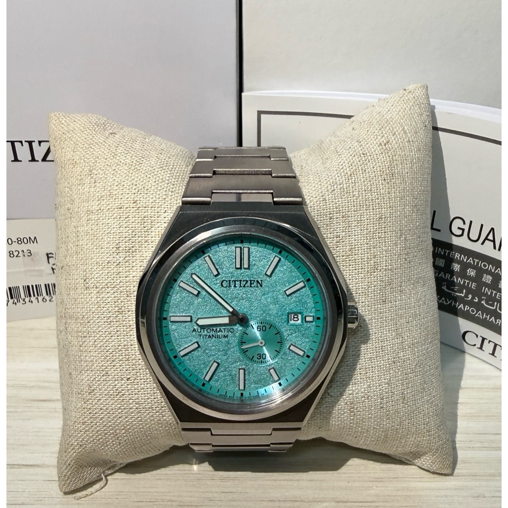 jam citizen zenshin super titanium automatic tiffany blue