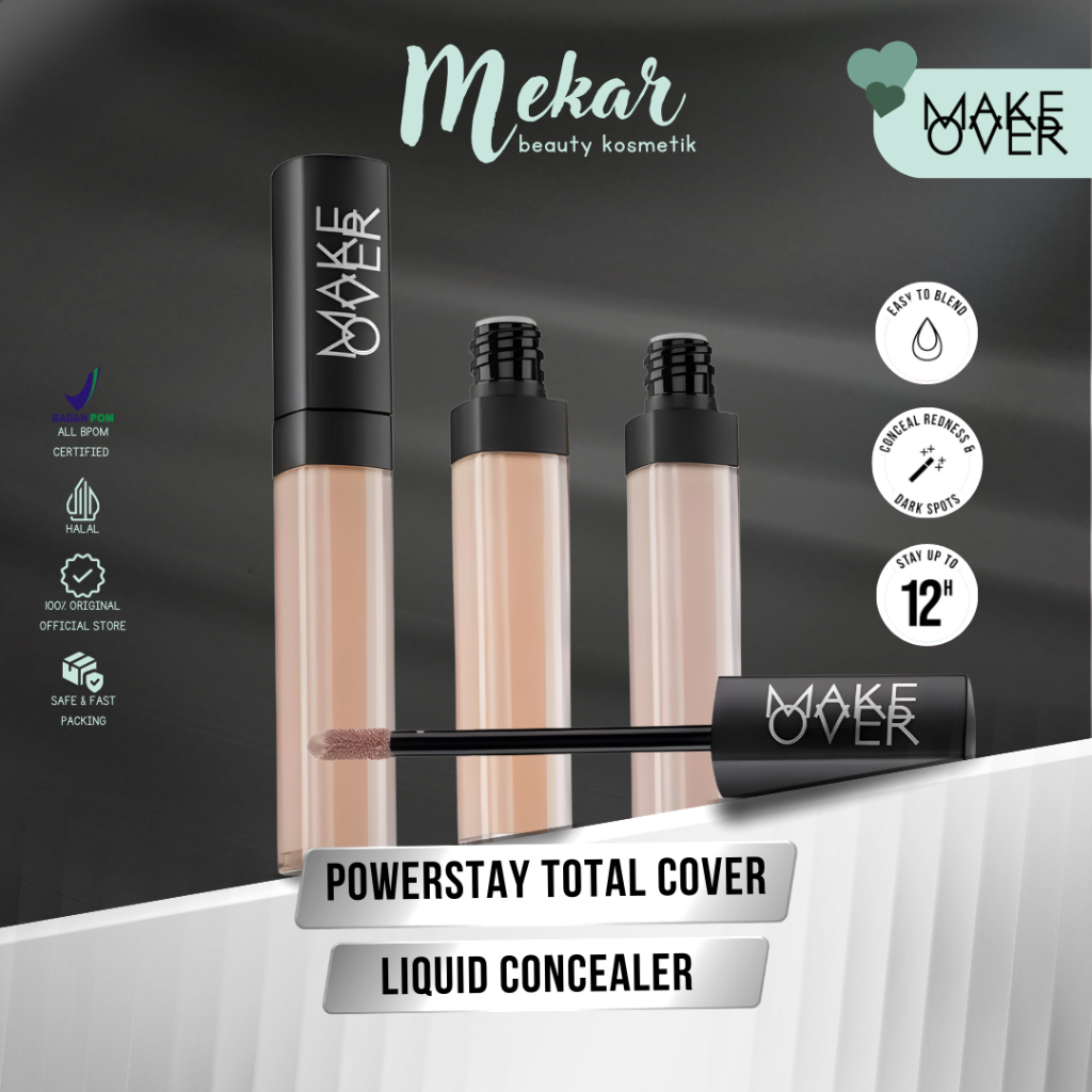 MAKE OVER Powerstay Total Cover Liquid Concealer 6.5 ml - Concealer Liquid MakeOver