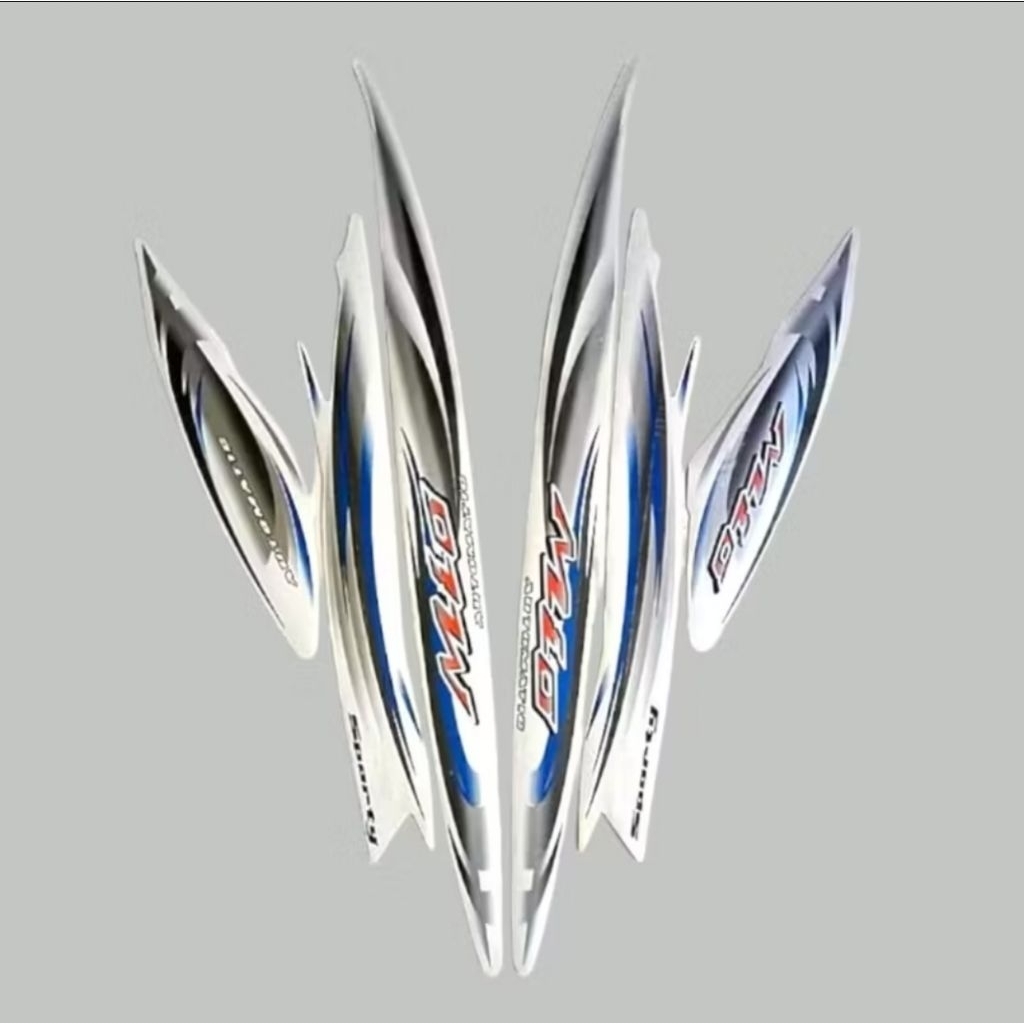 striping Yamaha Mio sporty warna putih bulu ayam