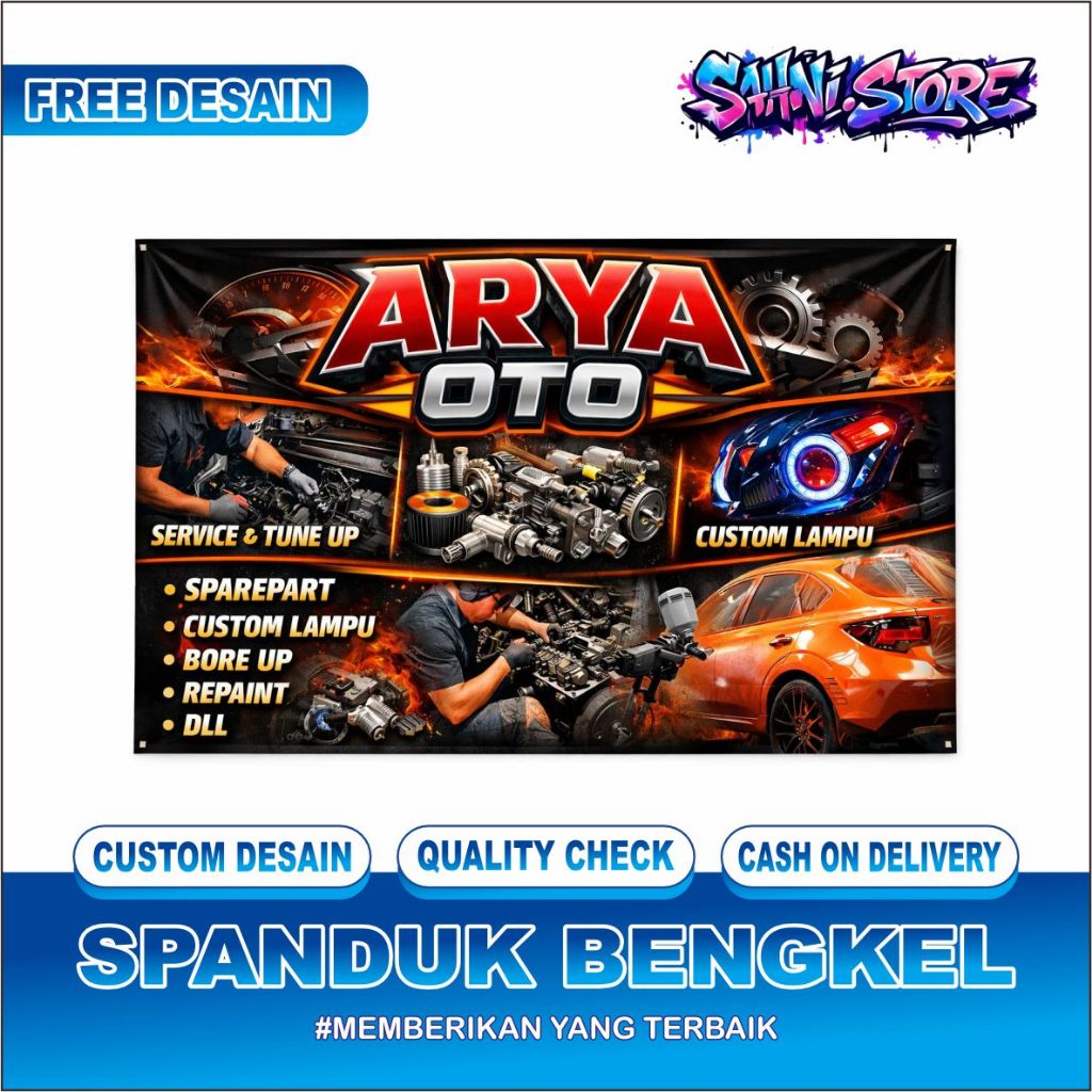 SPANDUK BANNER BENGKEL BALIHO USAHA TERLARIS BISA KUSTOM
