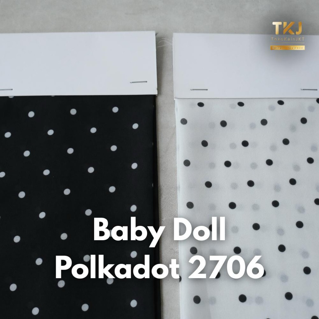 TokokainJKT Kain Babydoll Ceruty Motif Polkadot Harga per 0,5meter Quality Digital Printing Bahan un