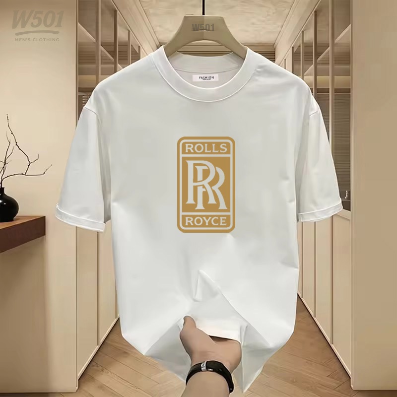 W501 - Kaos Distro Motif Rolls Royce Gold Cotton 24s Baju Kekinian Lengan Pendek Shirt Pria