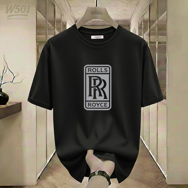 W501 - Kaos Distro Motif Rolls Royce Silver Cotton 24s Baju Kekinian Lengan Pendek Shirt Pria