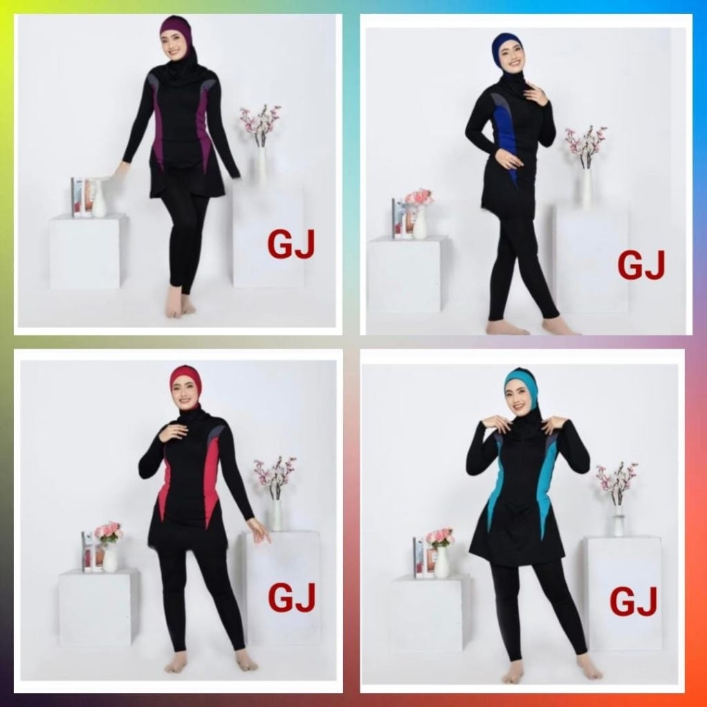 BAJU RENANG MUSLIM HIJAB WANITA DEWASA JUMBO SPANDEK PREMIUM