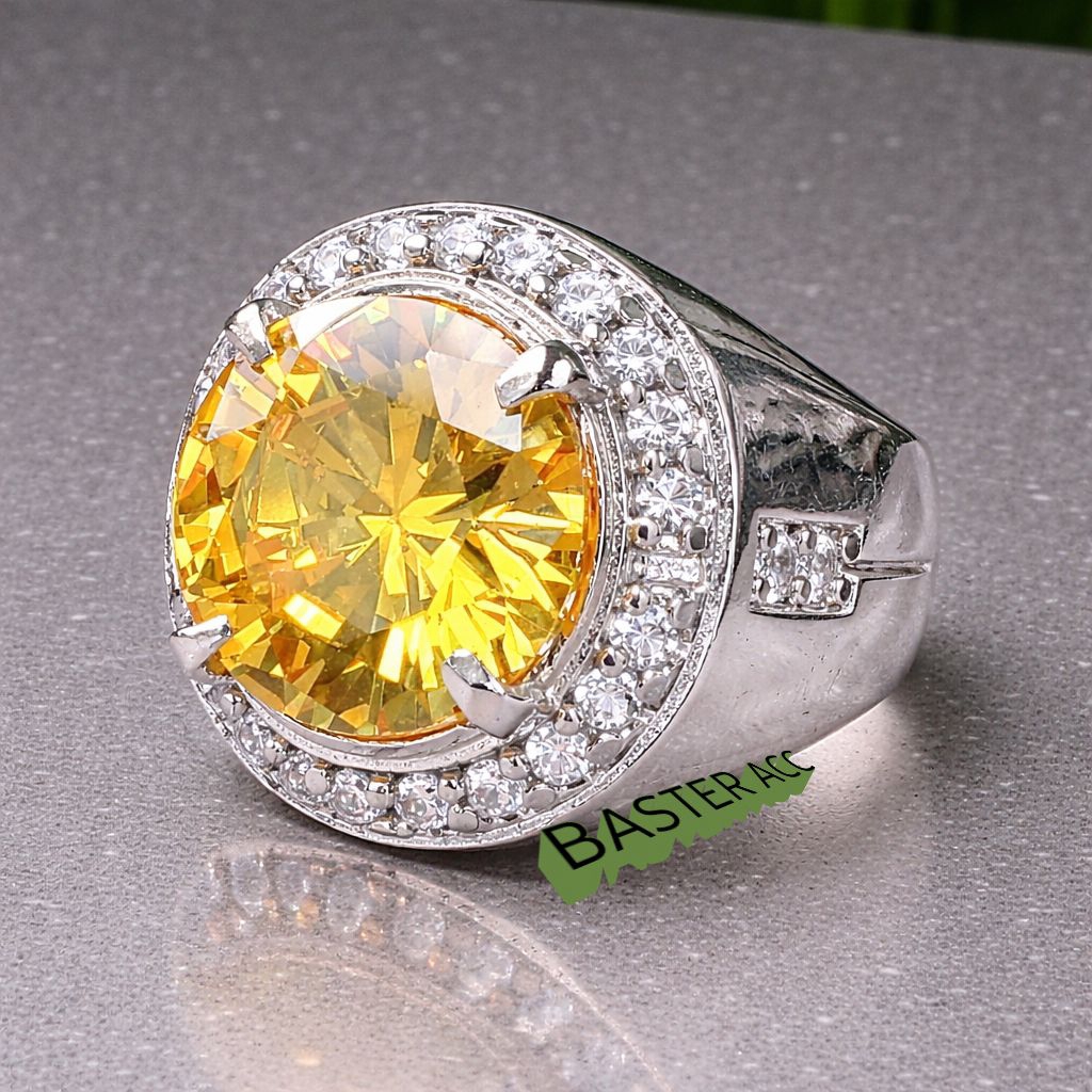 CINCIN BATU YELLOW TOPAS BULAT CUTTING ASLI BERKILAU