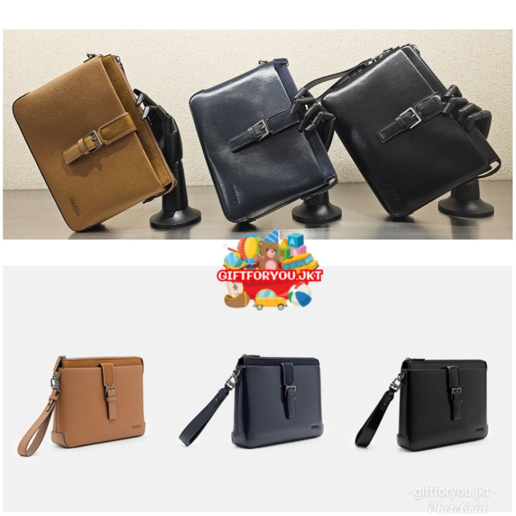 Pedro Tas Clutch Tyson Cognac Black Navy Pria Cowok Laki-Laki Man Crossbody Sling Bag Fashion Casual