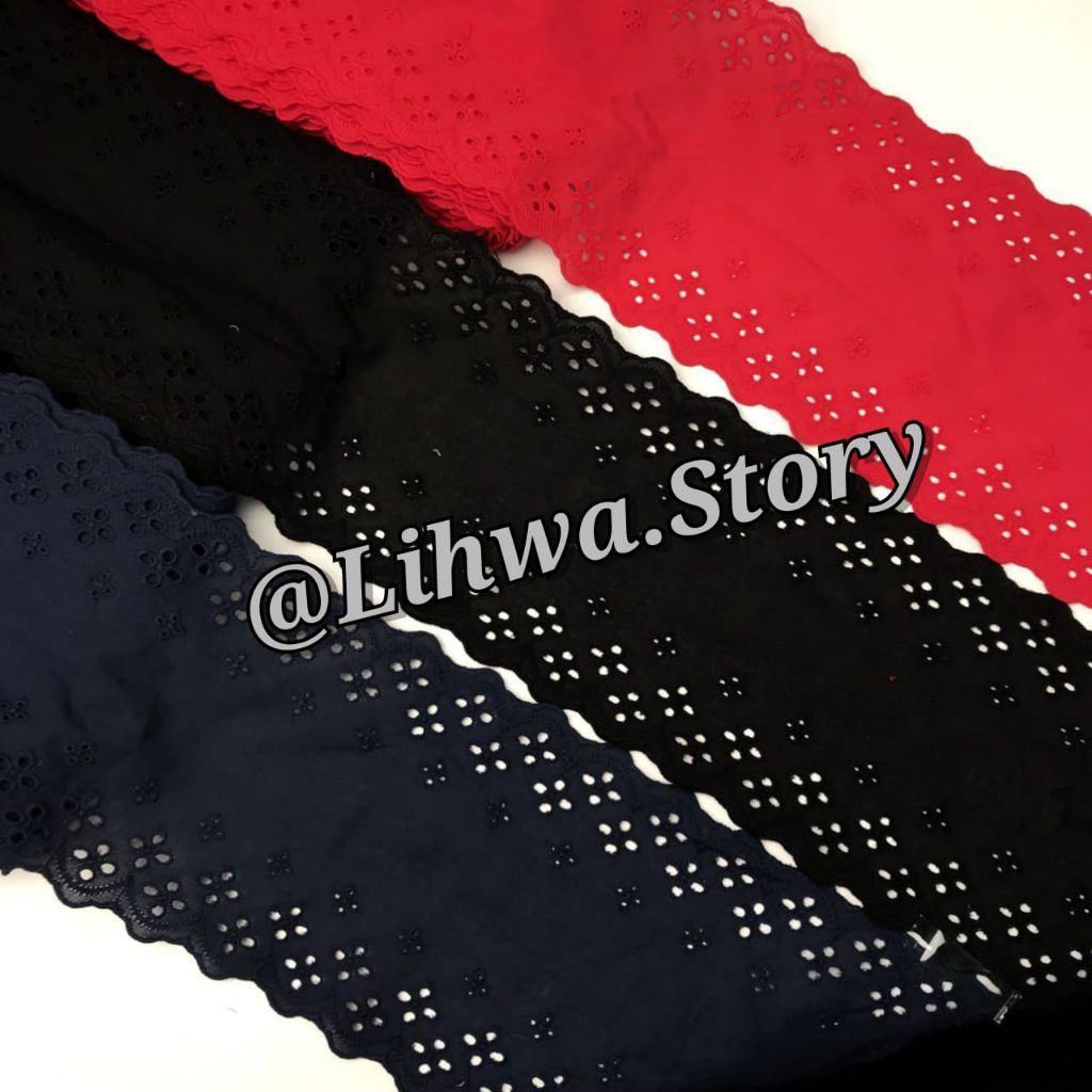 1 YARD - RENDA KATUN  HALUS / RENDA KATUN JEPANG / RENDA KATUN BORDIR / RENDA KATUN DUA SISI
