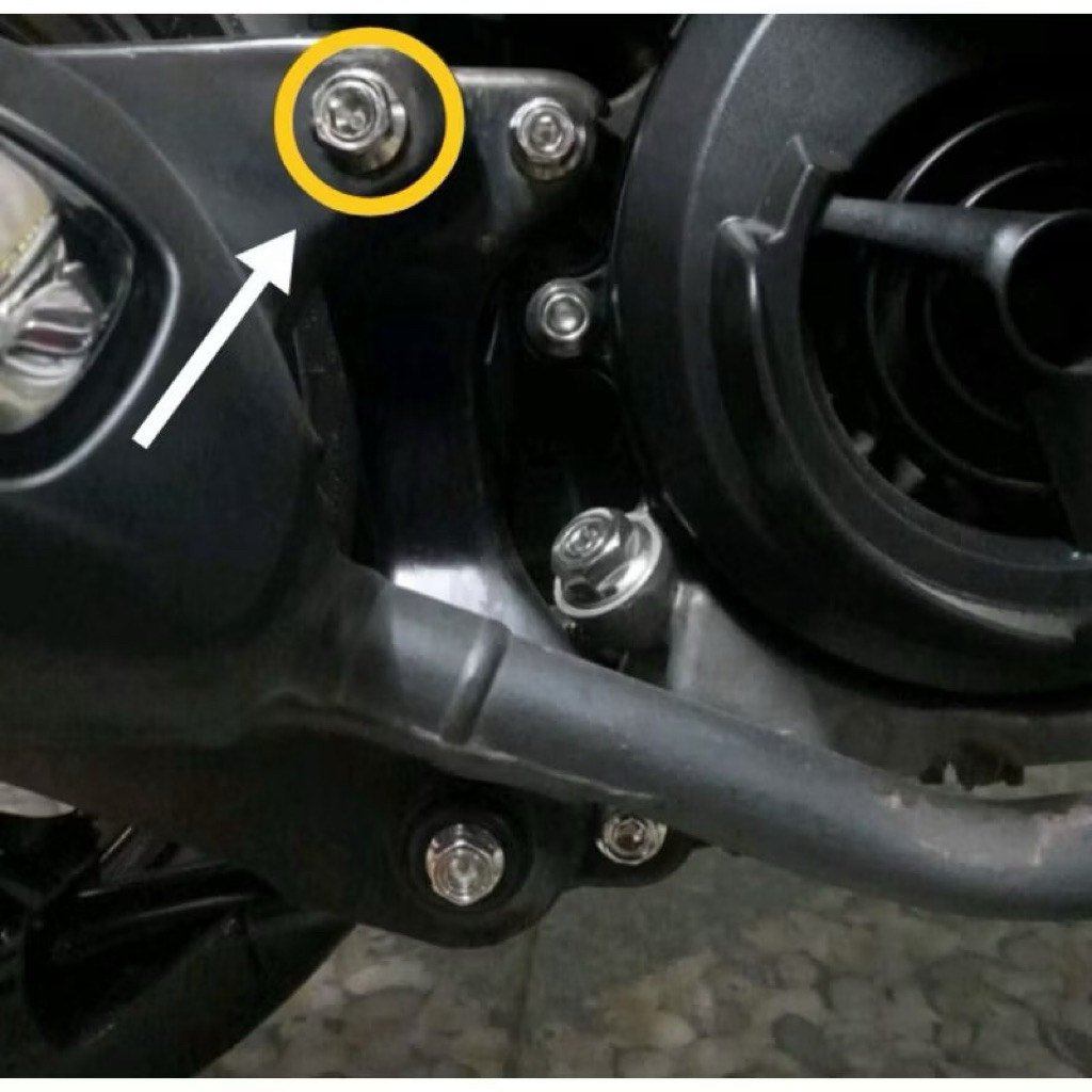 baut kenalpot yamaha mio/fino/soul steanleess 2kunci heng thailand