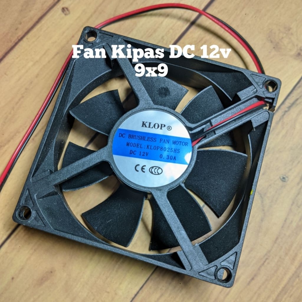 Fan Kipas DC 12v 9x9 cm 0.30A Klop High Speed Kipas Power Amplifier