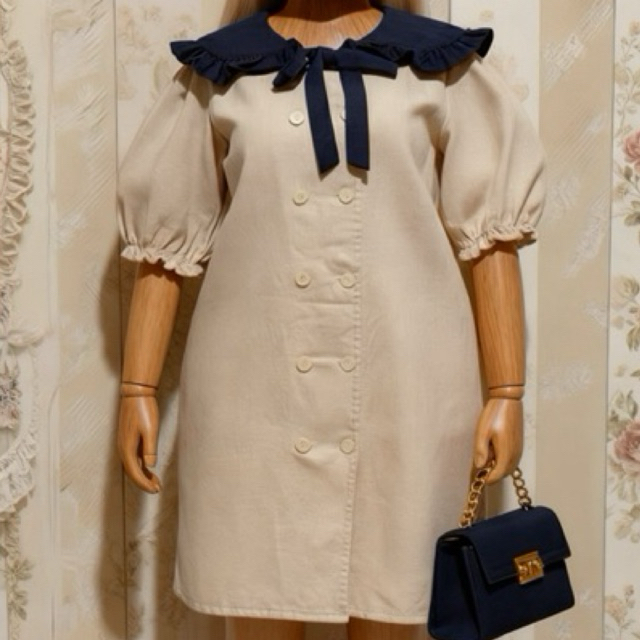 DRESS ROMI STORY TUNIK ATASAN SAILOR COKLAT NAVY