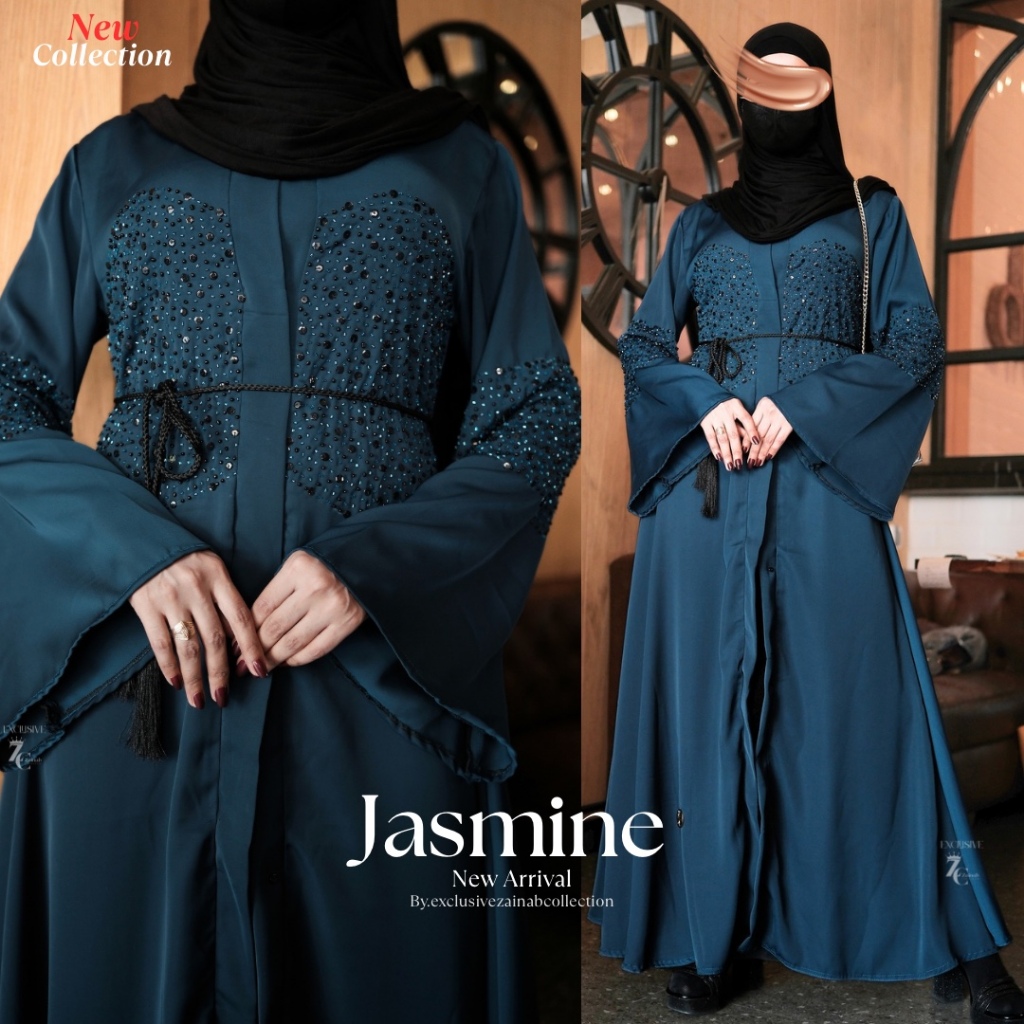 SOFT LOUNCNG ABAYA JASMINE PAYET JAHIT LOKAL by zainab collection