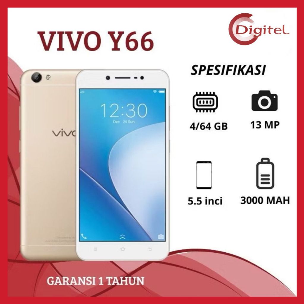 [TERLARIS] HP VIVO Y66 RAM 4/64 LAYAR 5.5INCH GORILA GLASS GARANSI 1TAHUN
