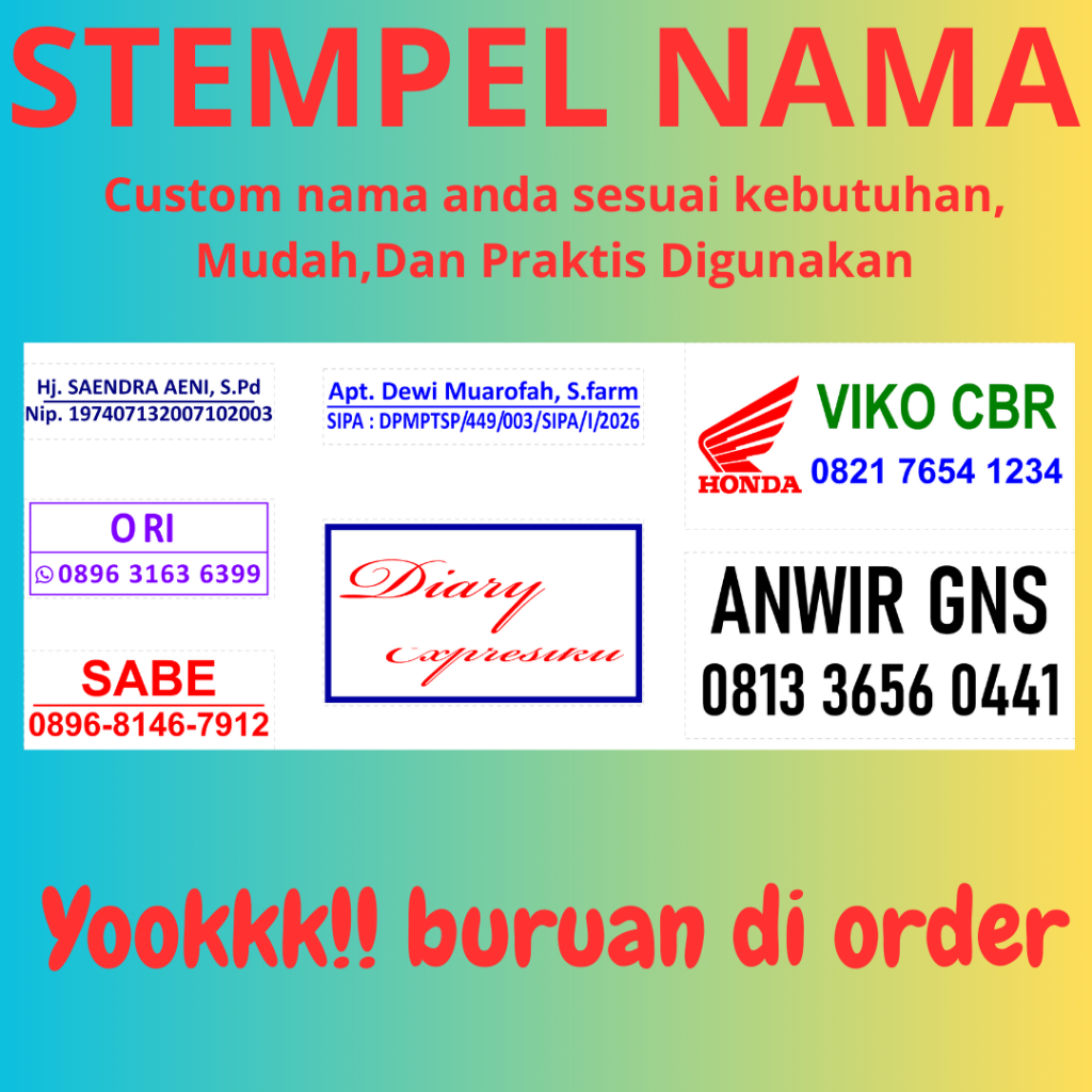 STEMPEL NAMA/STEMPEL NAMA DOKTER,STEMPEL CUSTOM NAMA