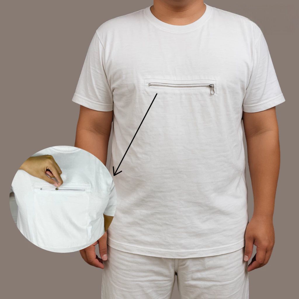 kaos haji kantong depan premium