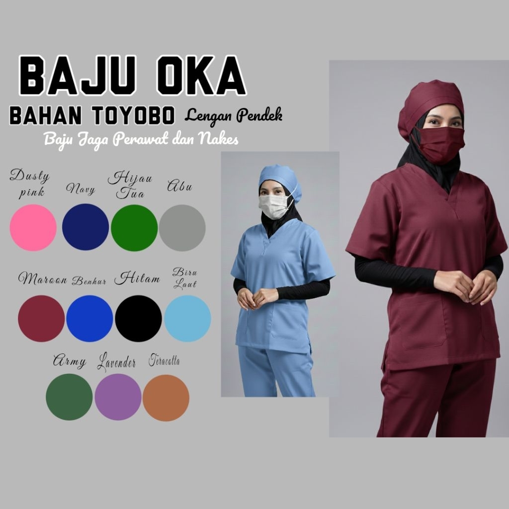Baju Oka Baju Dokter Baju Jaga Lengan Pendek Toyobo