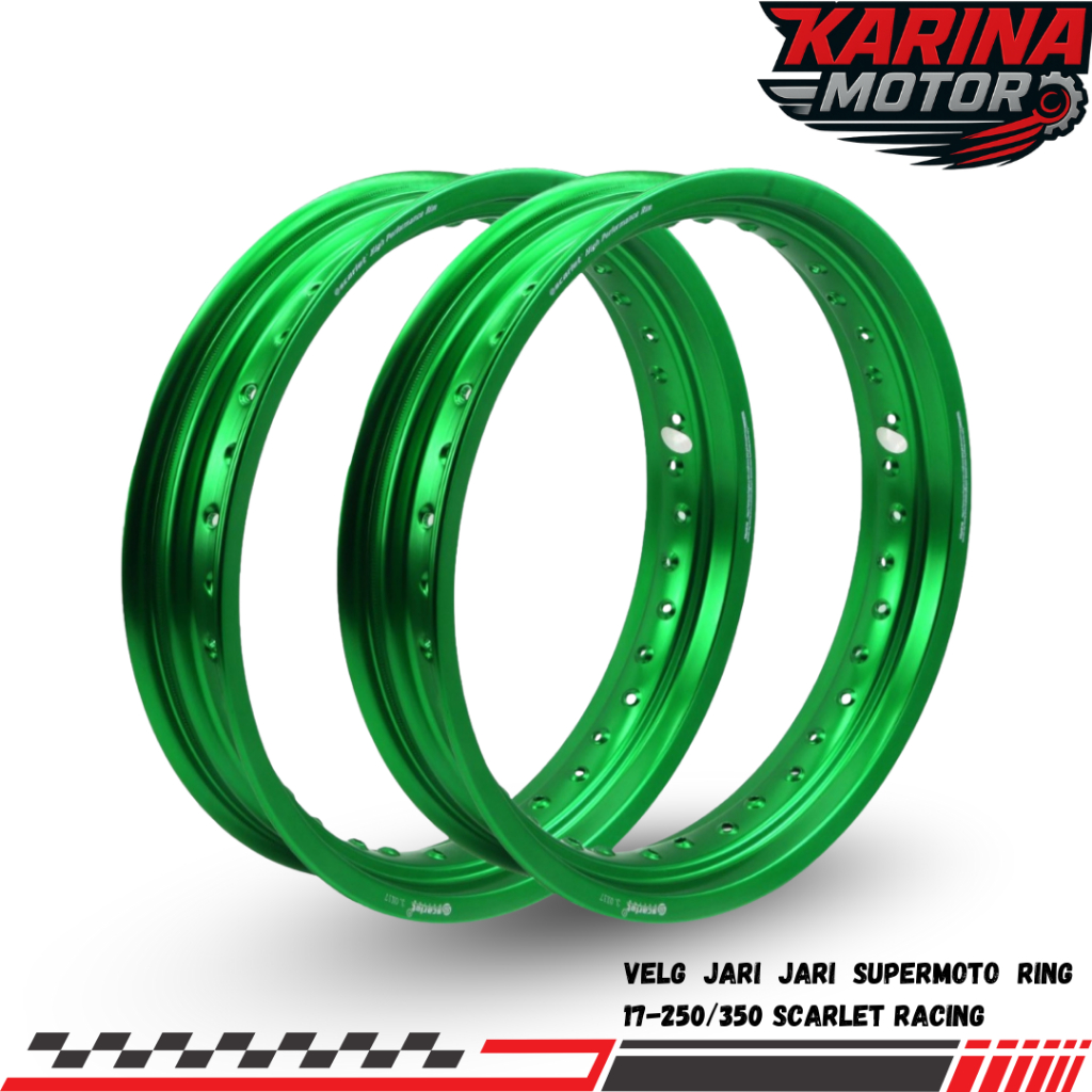Velg Supermoto Set Depan Belakang Ring 17- 250/350 - Scarlet Racing
