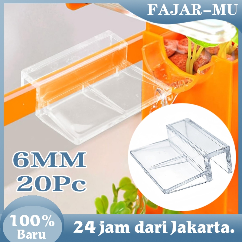 20Pcs Klip Penyangga Tutup Kaca Aquarium / Holder Aquarium Akrilik / Penahan Tutup Aquarium