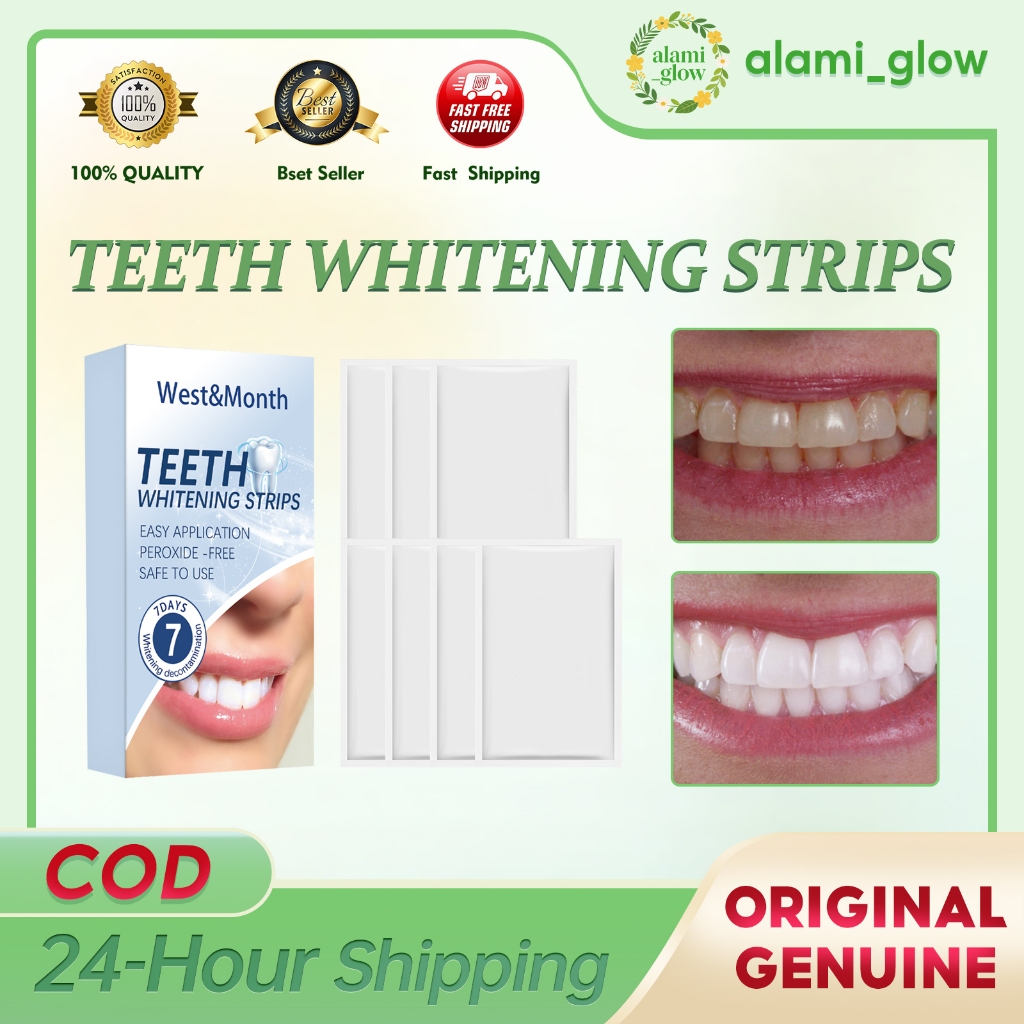 West&Month 7-Day Teeth Whitening Strips 7pcs  Strip Pemutih Gigi 7 Hari Strip Pemutih Gigi Dan Pengh