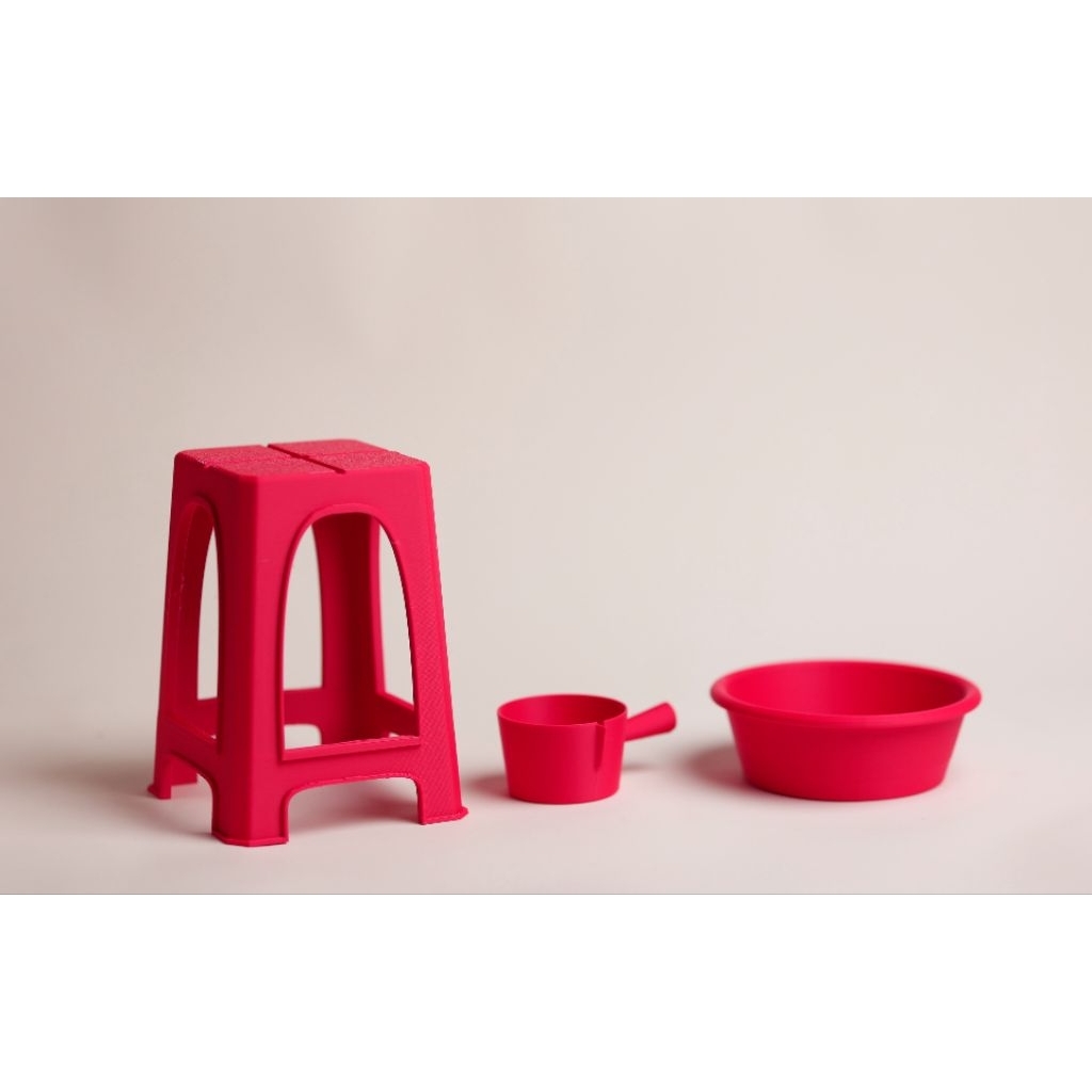 Sett Miniatur Gayung Ember Kursi plastik