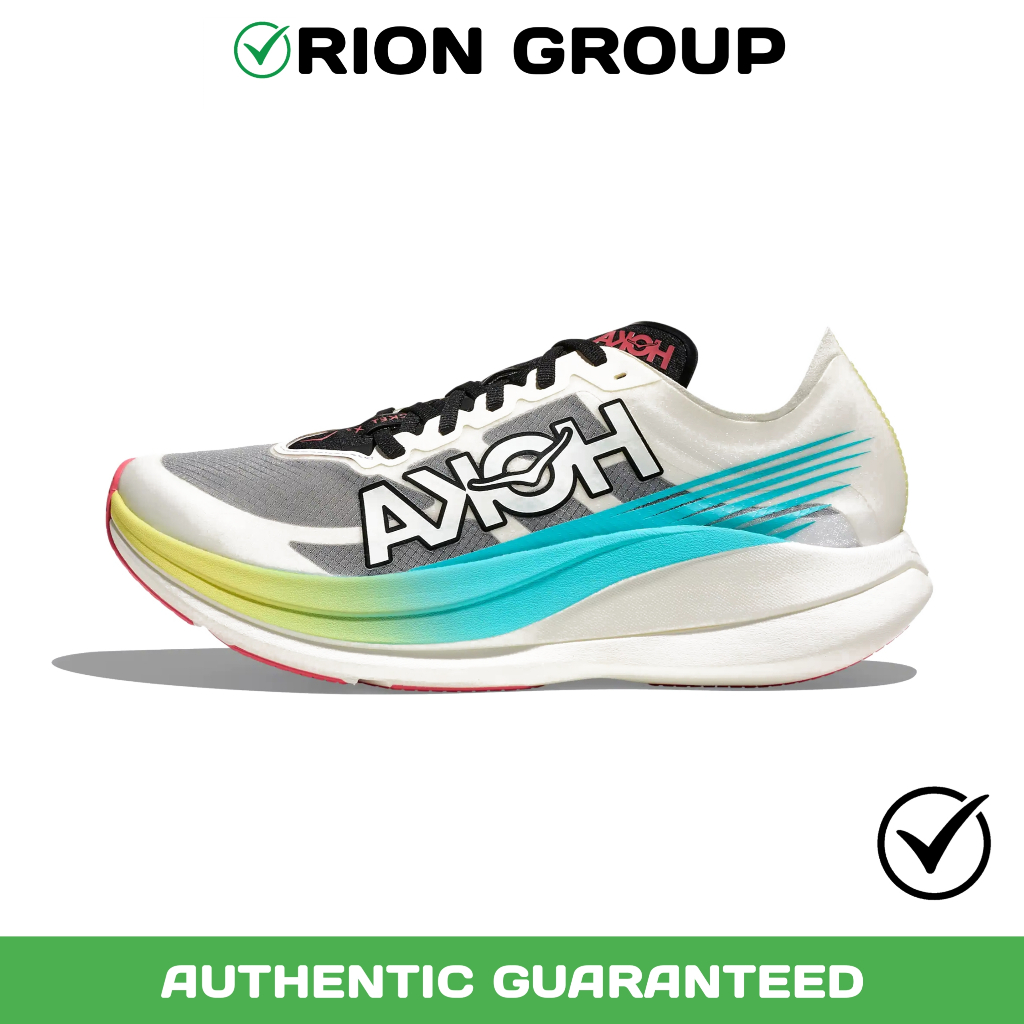Sepatu Lari / Running Pria Wanita Hoka One One Rocket X 2 White Grey Blue Original