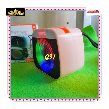 Q31 ORI 100% SPEAKER RGB LAMPU DISCO TYPE C USB Mini SPK BLUETOT portabel SPIKER Bluetooth BULAT SPE
