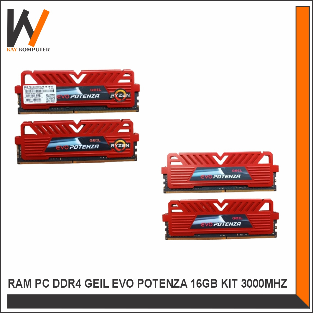 RAM PC DDR4 GEIL EVO POTENZA 16GB KIT 3000MHZ TUNING 3200MHZ LANCAR
