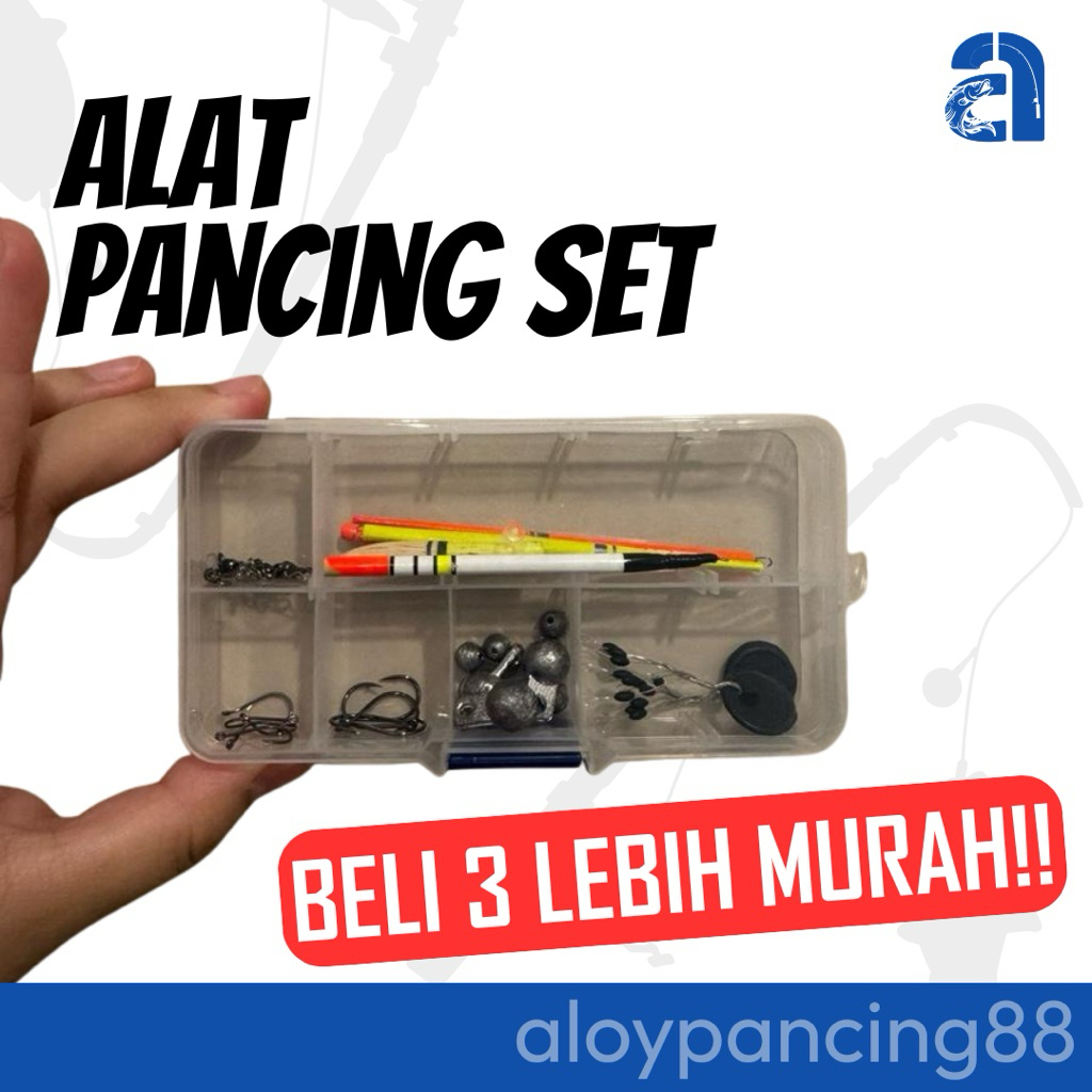 (PILIHAN TERBAIK) Kail Pancing Set, ALAT PANCING KOMPLIT SIAP PAKAI, cocok untuk ikan patin, bawal, 