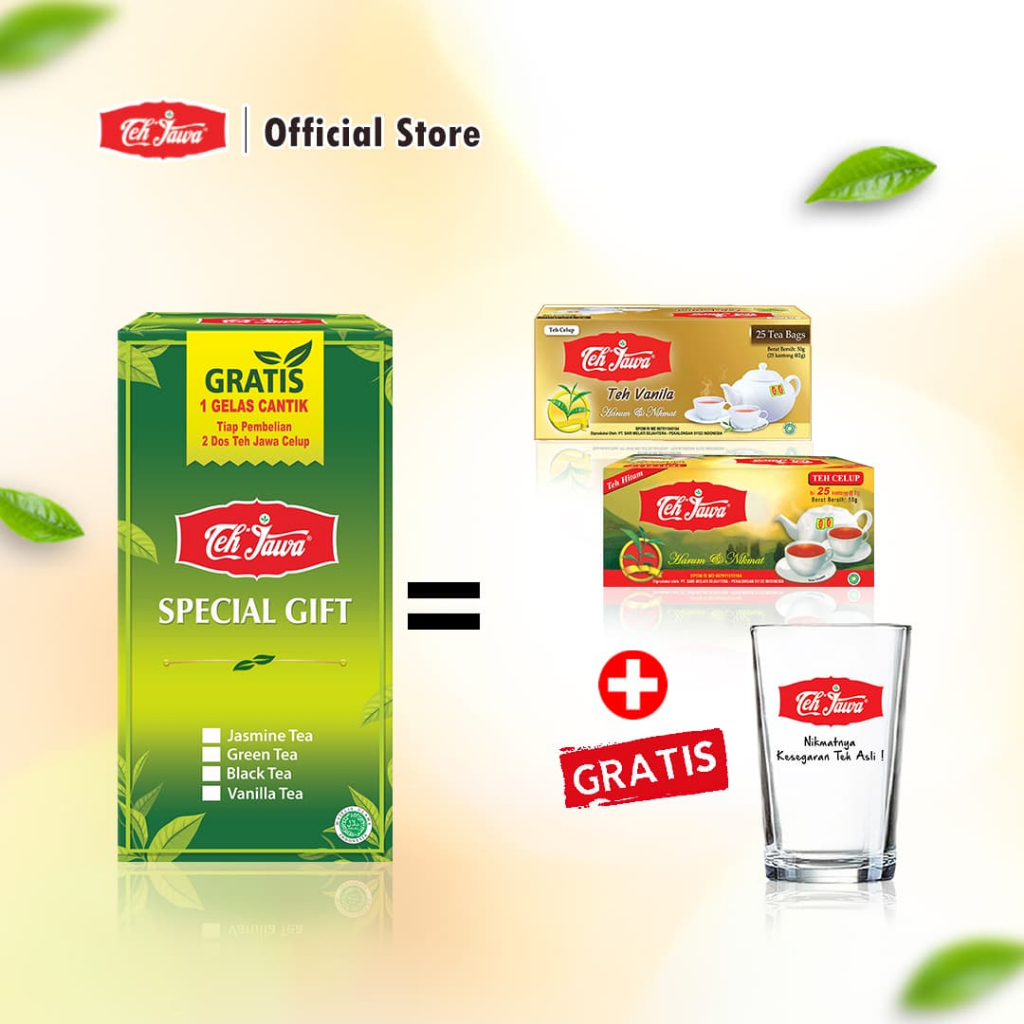 Teh Jawa SMD Special Gift (Black Tea dan Vanila) GRATIS GELAS CANTIK