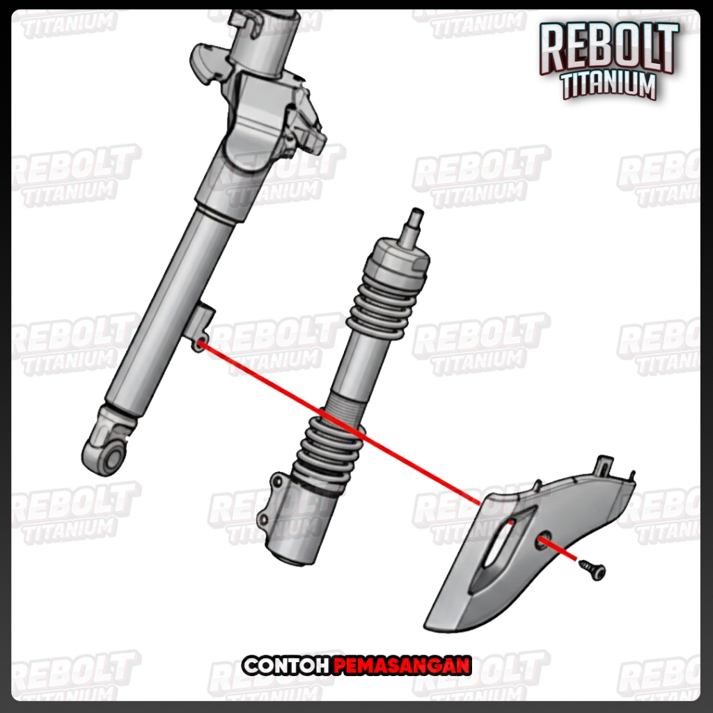 Baut Titanium Cover Shock Depan Vespa Matic Grade 5 REBOLT