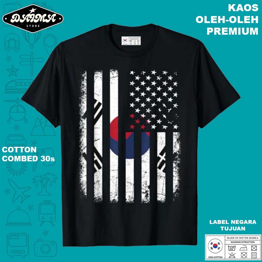 KAOS OLEH OLEH KOREA 72 PAKAI TAG LABEL KOREA ASLI BAJU SOUVENIR PREMIUM GIFT
