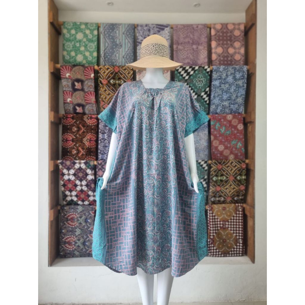 KENANGA Daster Lowo Leher Karet Ld 140 Pb 115 Rayon Premium Jumbo Non Busuu Terbaru Baju Tidur Wanit