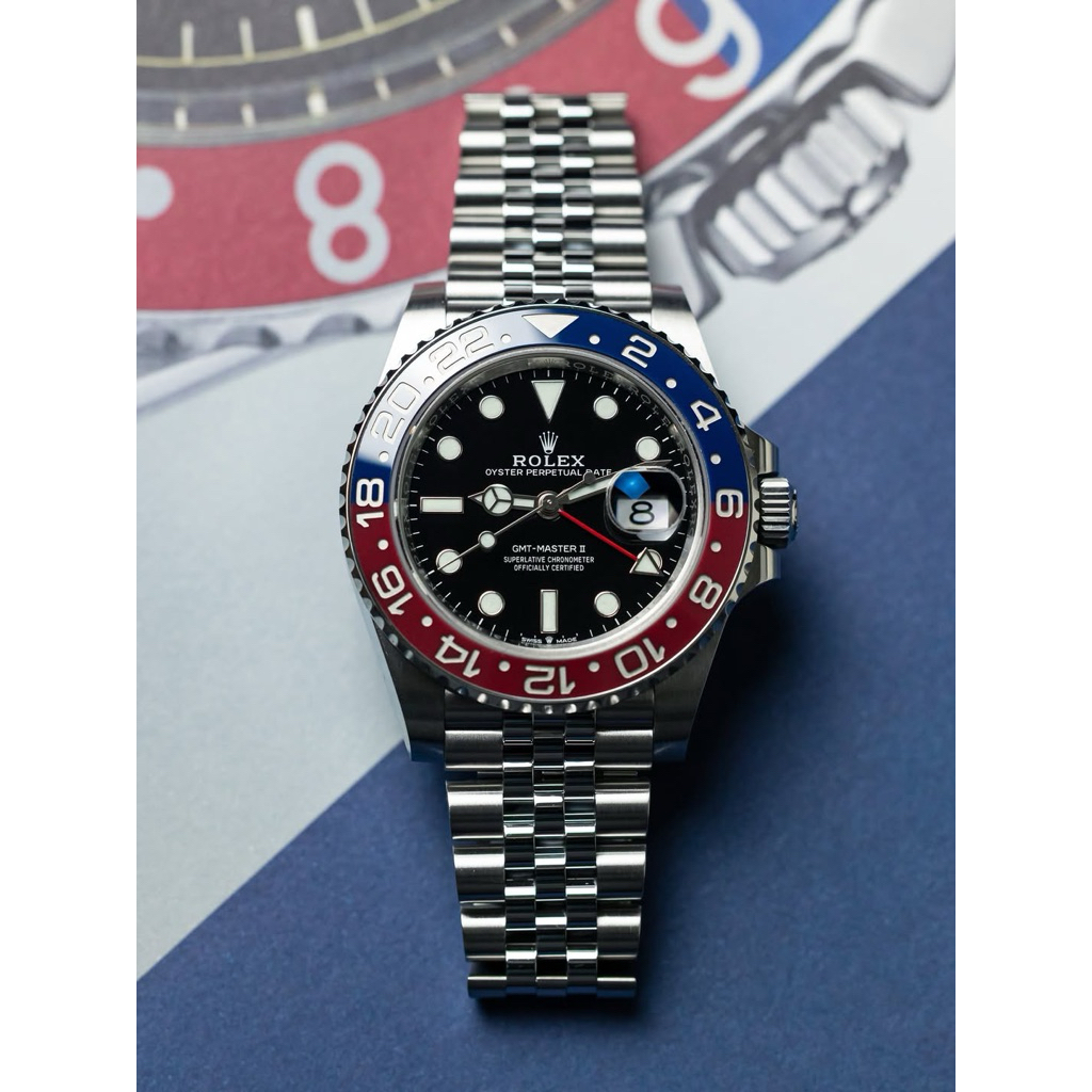 Jam Tangan Pria Mewah R GMT Master II Pepsi on Jubilee