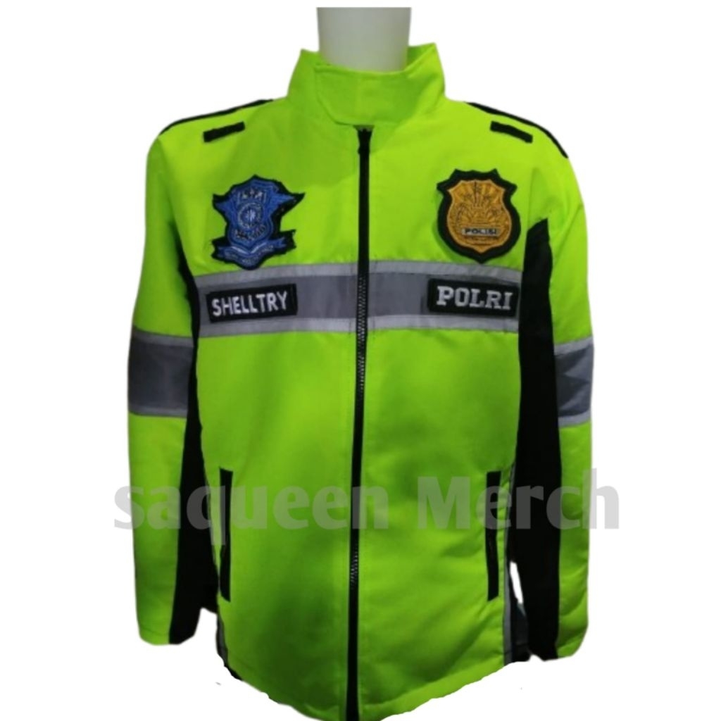 jaket polisi lantas polri bahan taslan waterproof kualitas import