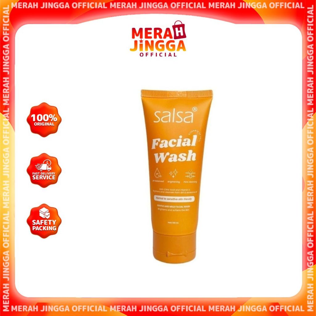 SALSA Gentle and Mild Facial Wash 100ml - Sabun Pembersih Wajah | Merah Jingga Official