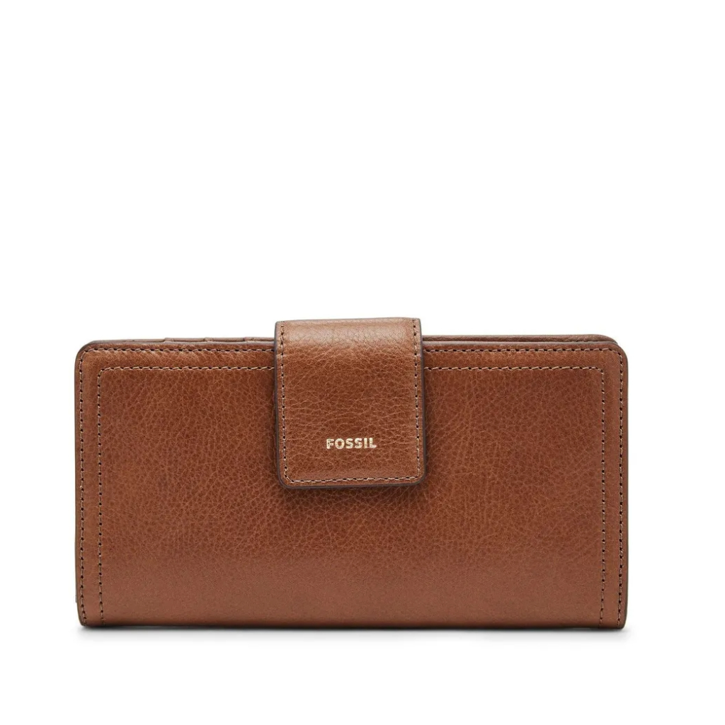Logan RFID Tab Clutch / Wallet / Dompet Brown/ Fossil