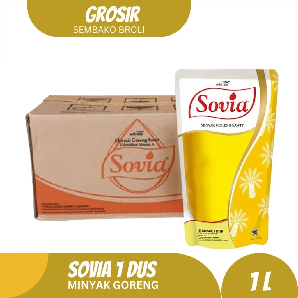 Sovia Minyak Goreng 1 Liter Per Dus Grosir (KARTON ISI 12 PCS)