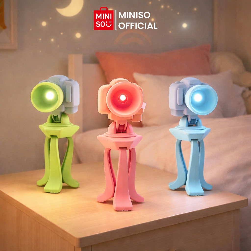 Miniso Cahaya Malam Mini Camera Series LED Light Pendant Aksesoris Liontin Night Light Bentuk Kamera