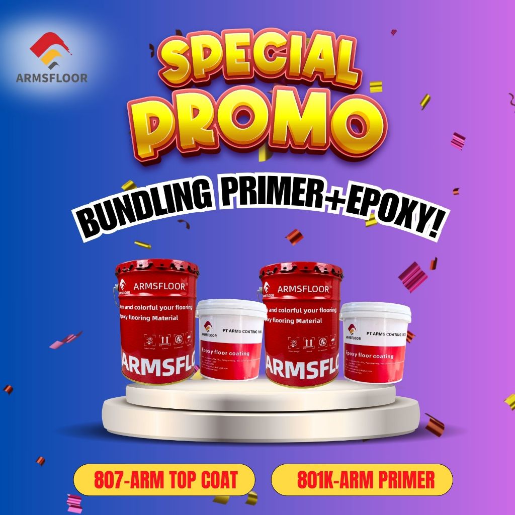 BUNDLING HEMAT Cat Lantai Epoxy Top Coat PASIR + Primer | Cat Lantai Industrial Pabrik Rumah Gudang