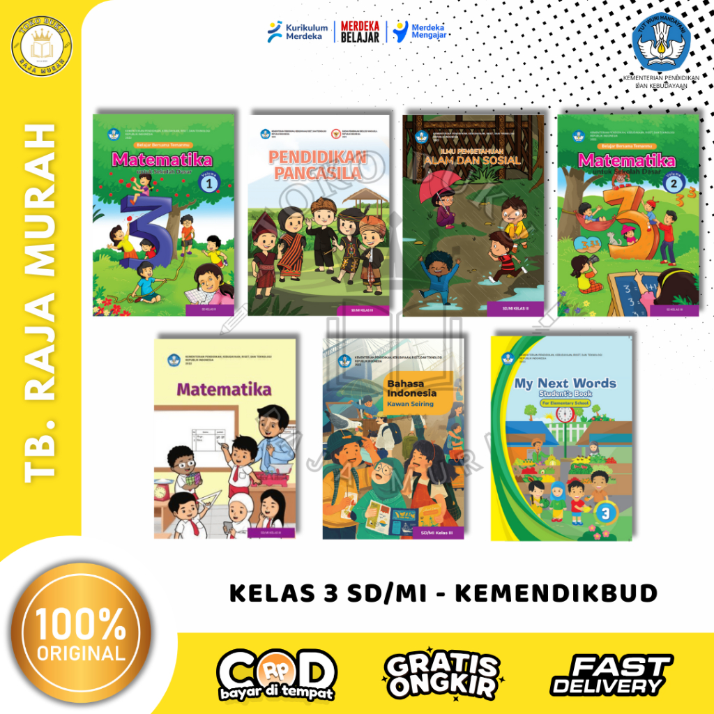 Buku Paket Siswa KELAS 3 SD/MI Kumer Lengkap - Kemendikbud