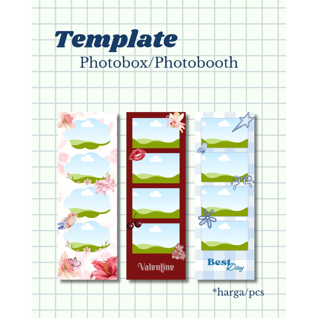 Template Photobooth Strip Aesthetic PNG – Bisa Custom | Digital Download