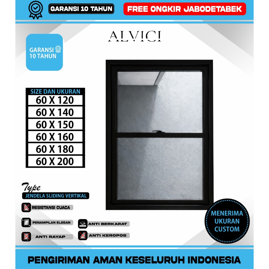 Jendela Geser Sliding UPVC Jendela Rumah Minimalis Modern ALVICI