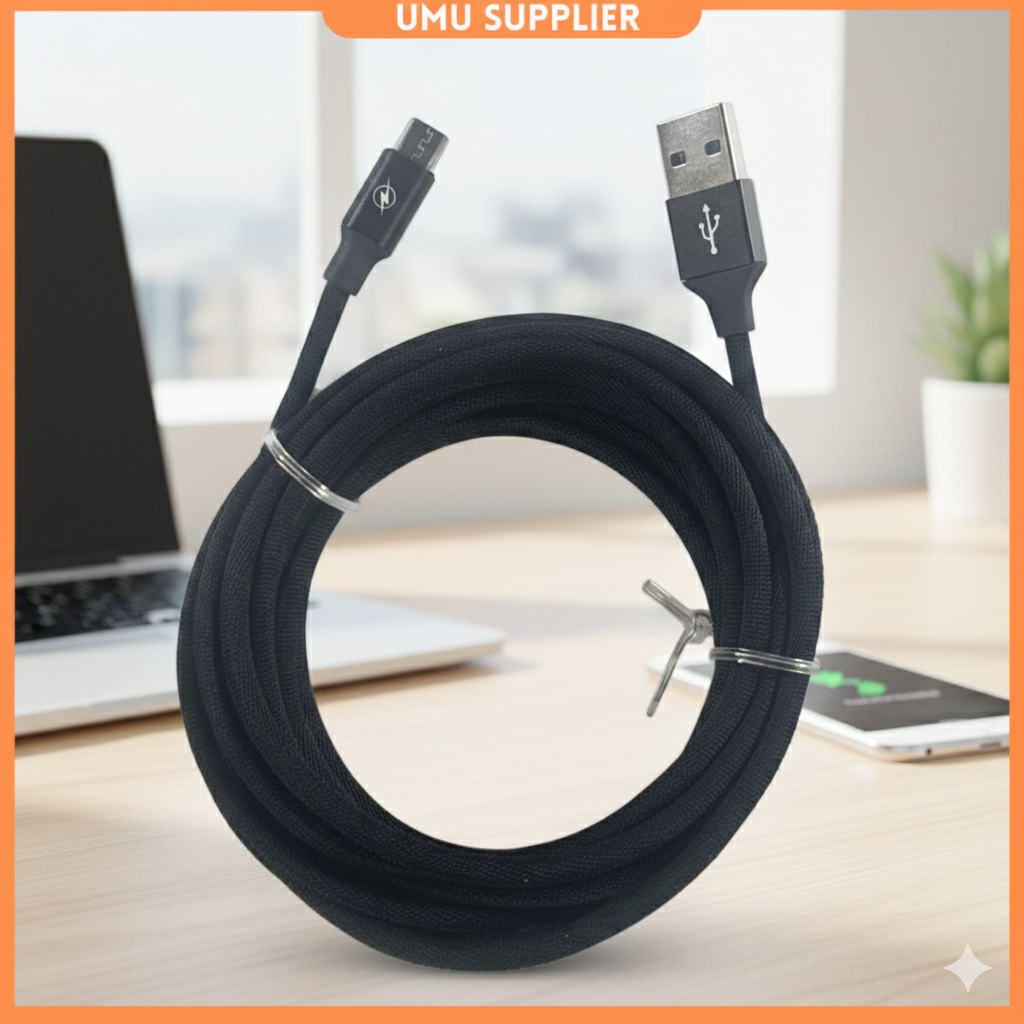 (UMU SUPPLIER) SANJI KABEL CHARGER MICRO USB 2.4A 3 METER SMARTPHONE