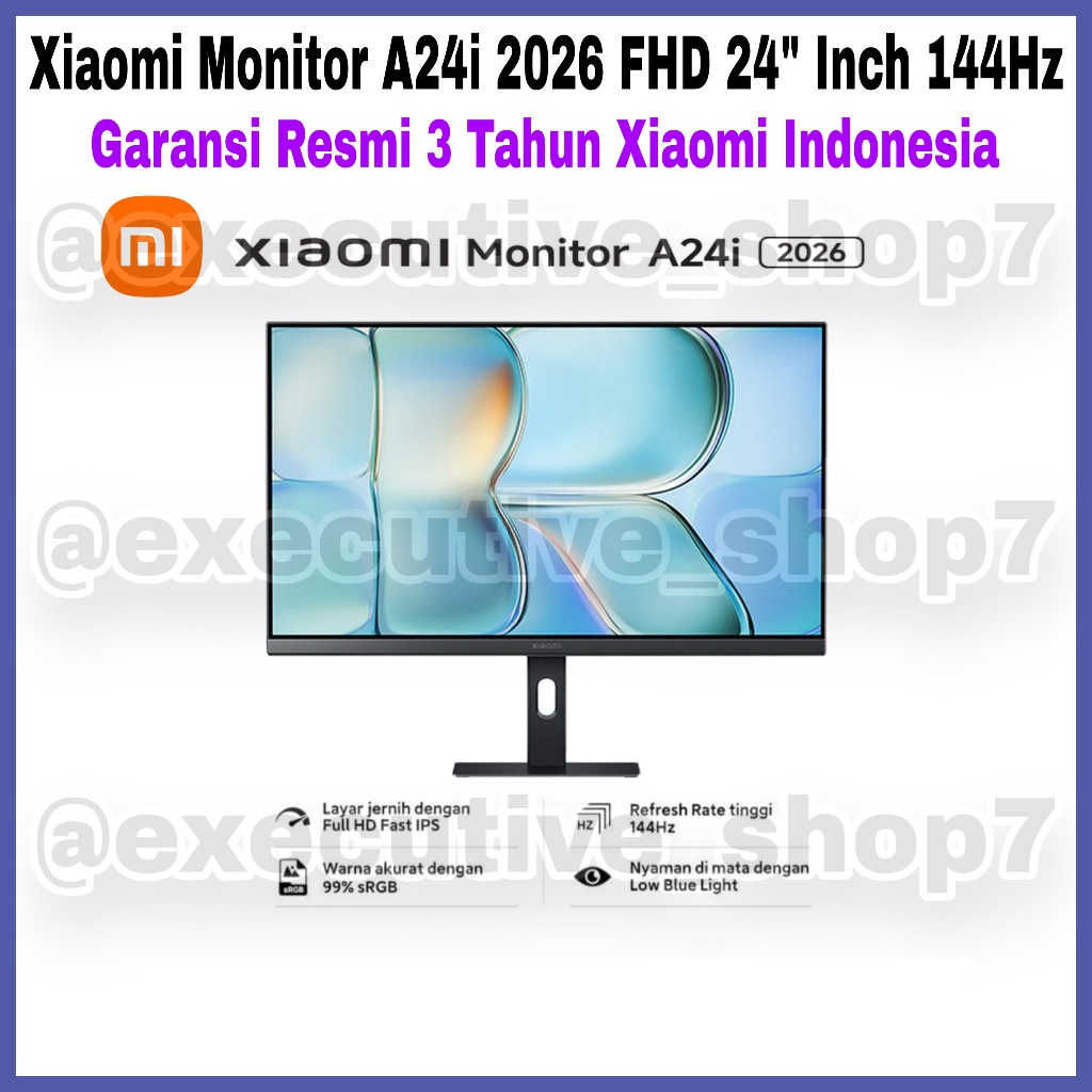 Mi Monitor Gaming A24i 2026 FHD 24" Inch 144Hz - Garansi Resmi 3 Tahun Indonesia