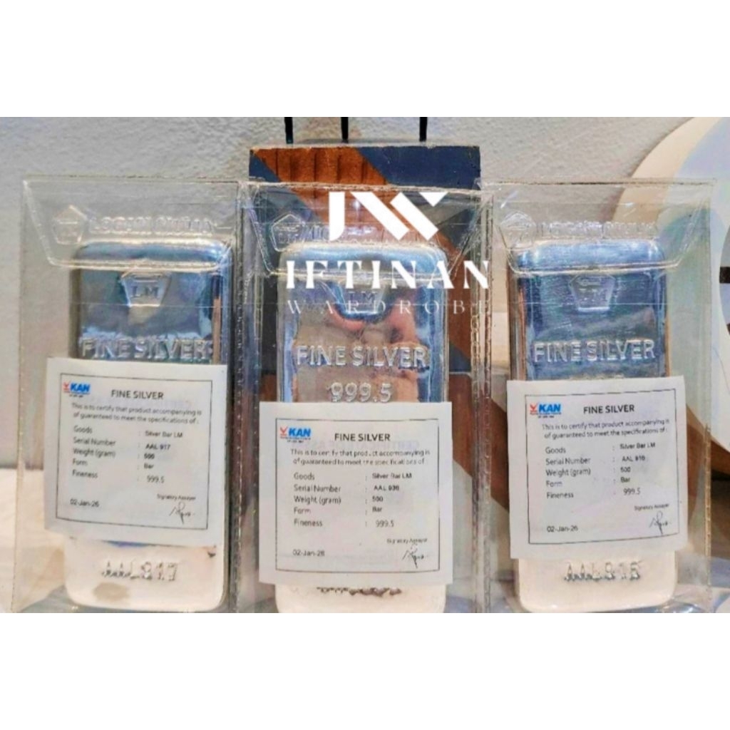 Limited Perak Bar Antam 500 gr, Silver Fine 999,5, Certified 2026