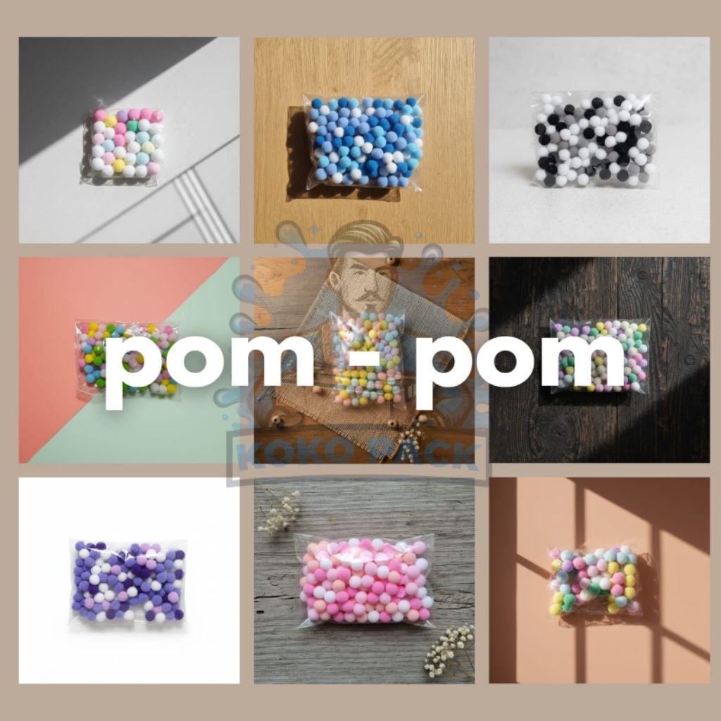 [READY] 100pcs / Pompom Ukuran 2cm / Pompom Ukuran 1cm / Pompom Ukuran 1.5cm / Pompom Warna 2cm / Po