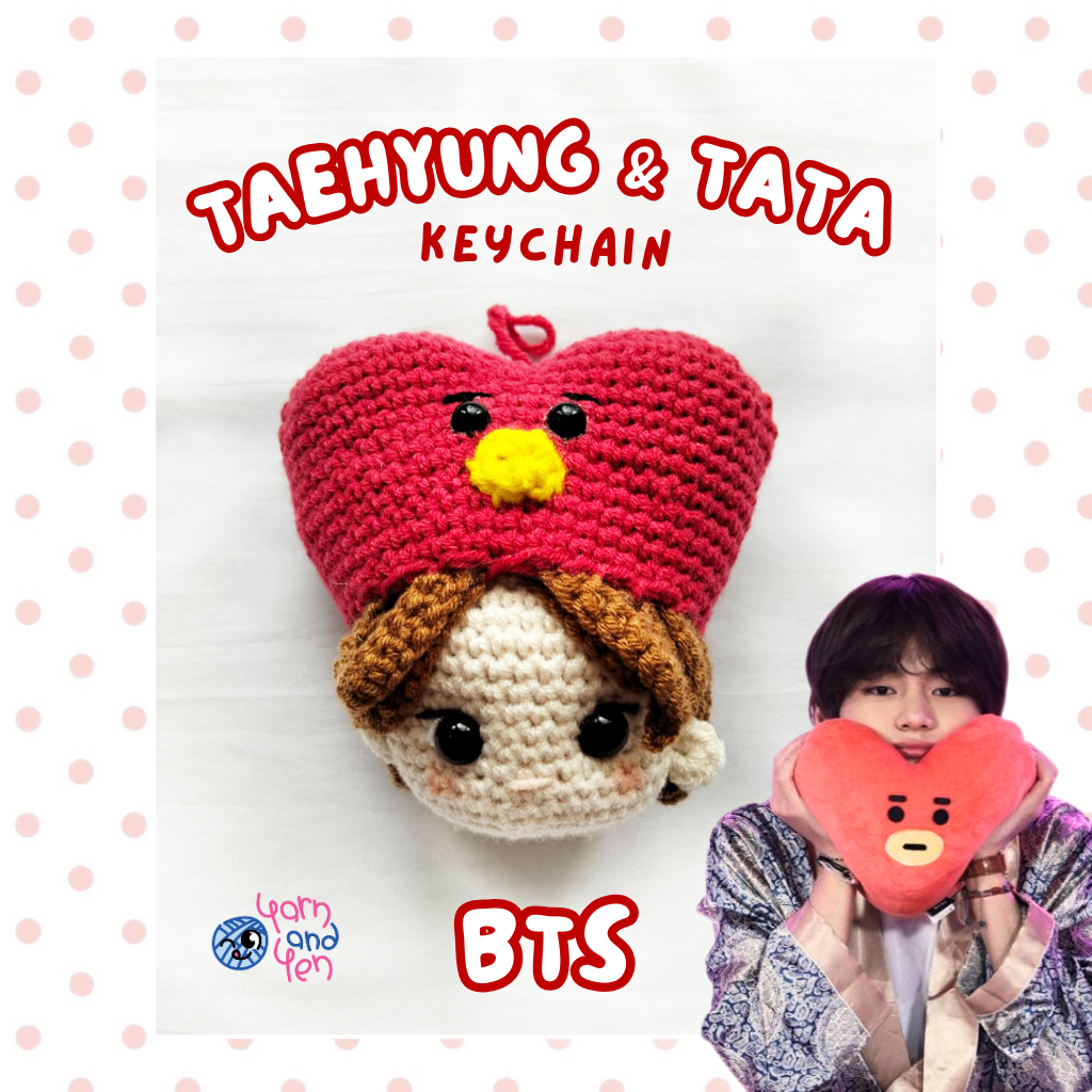 [READY] BTS TAEHYUNG TOPI TATA BT21 AMIGURUMI BONEKA RAJUT KEYCHAIN | KPOP IDOL KEYCHAIN RAJUT